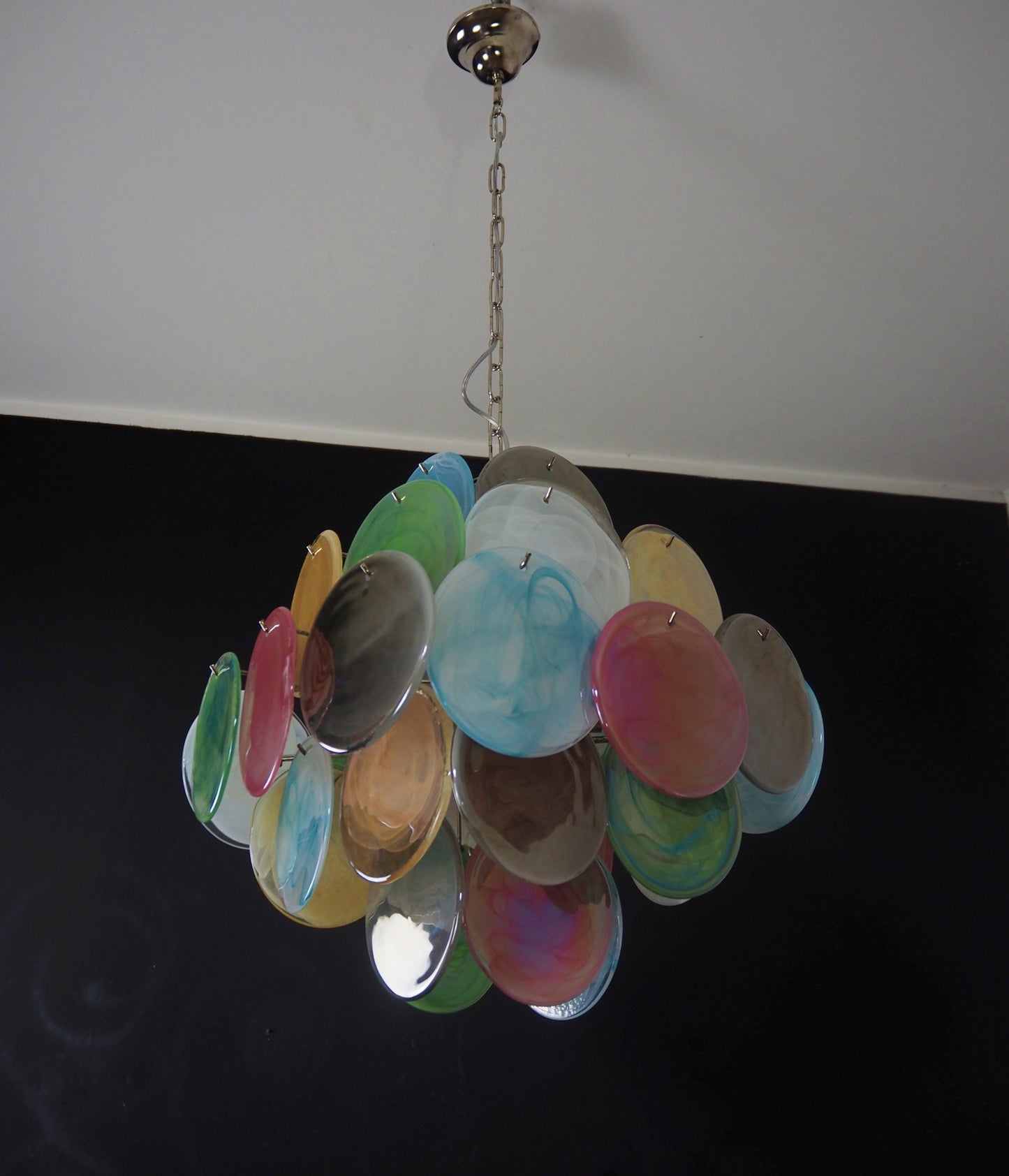 Murano Lysekrone | 36 Multifargede Glassdisker