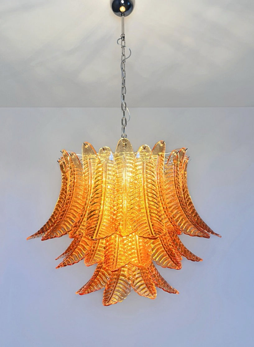 Murano Lysekrone – 48 Gule Felciglass – detalj 7 – Murano Classics