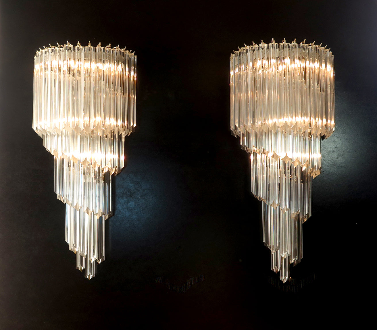 Murano Vegglampe – 41 Klare Prismeglass – 2 stk – Murano Classics