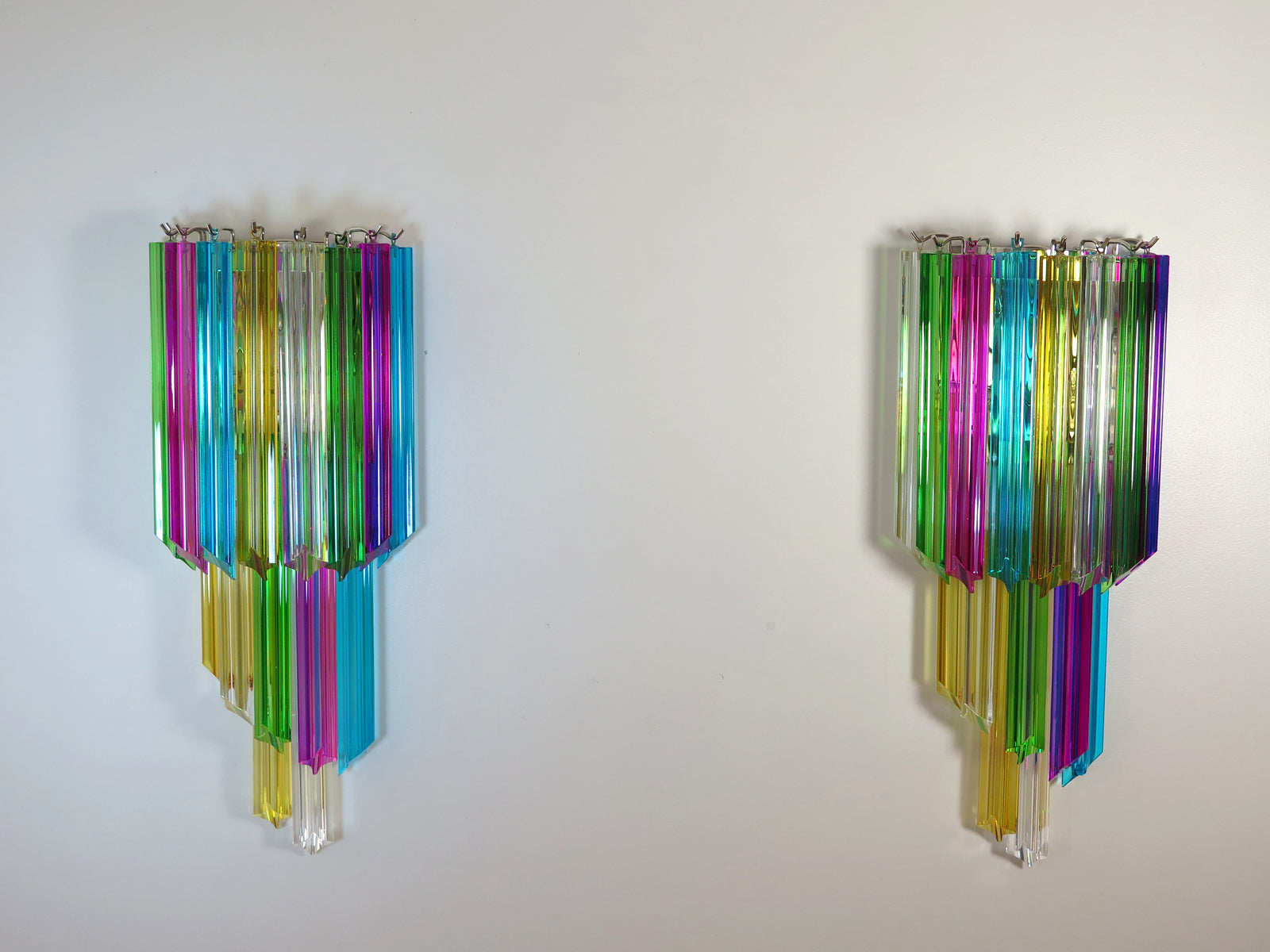 Murano Vegglampe – 32 Multifarge Prismeglass – 2 stk – detalj 5 – Murano Classics