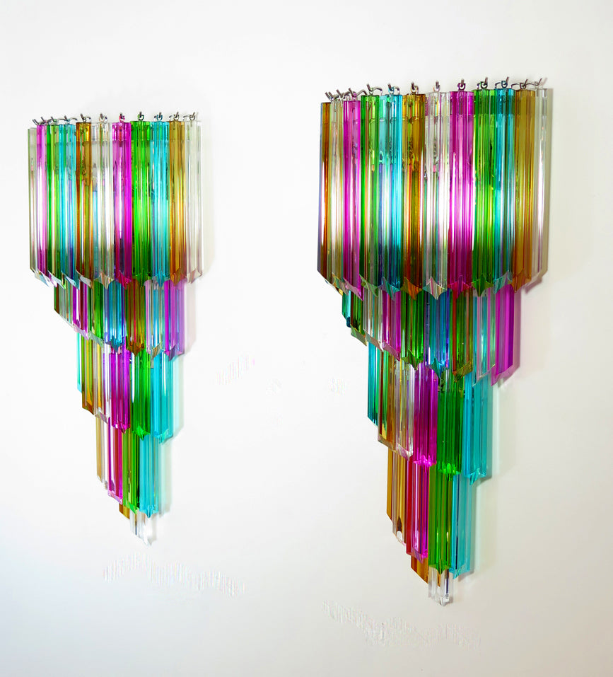 Murano Vegglampe – 41 Multifarge Prismeglass – 2 stk – detalj 4 – Murano Classics