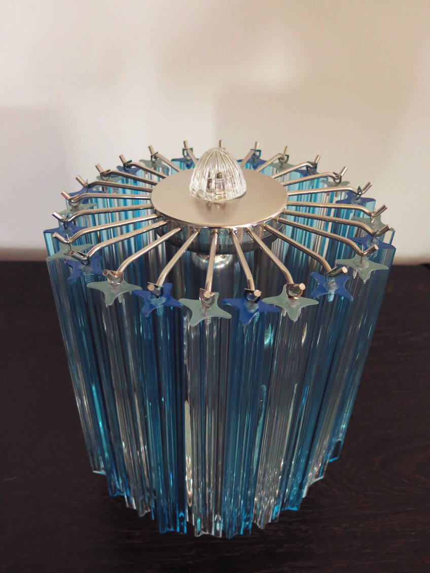 Murano Bordlampe – 24 Klare og Blå Prismeglass – 2 stk – detalj 2 – Murano Classics