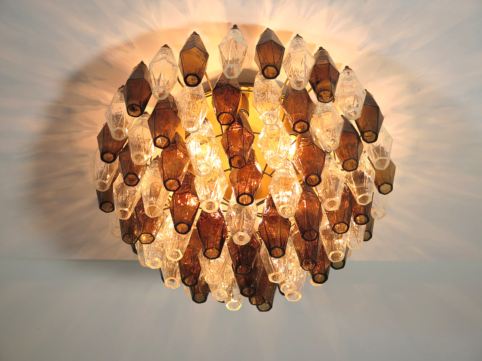 Murano Lysekrone – 84 Klare Røyk Poliedriglass – detalj 8 – Murano Classics