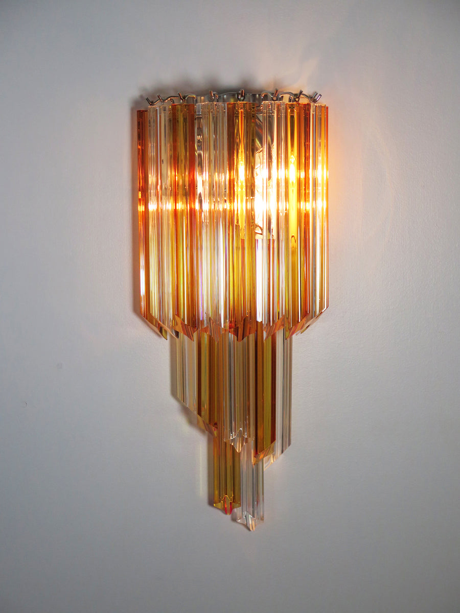 Murano Vegglampe – 32 Klare Gule Prismeglass – 2 stk – detalj 6 – Murano Classics