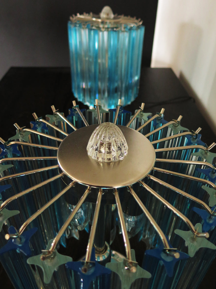 Murano Bordlampe – 24 Klare og Blå Prismeglass – 2 stk – detalj 6 – Murano Classics