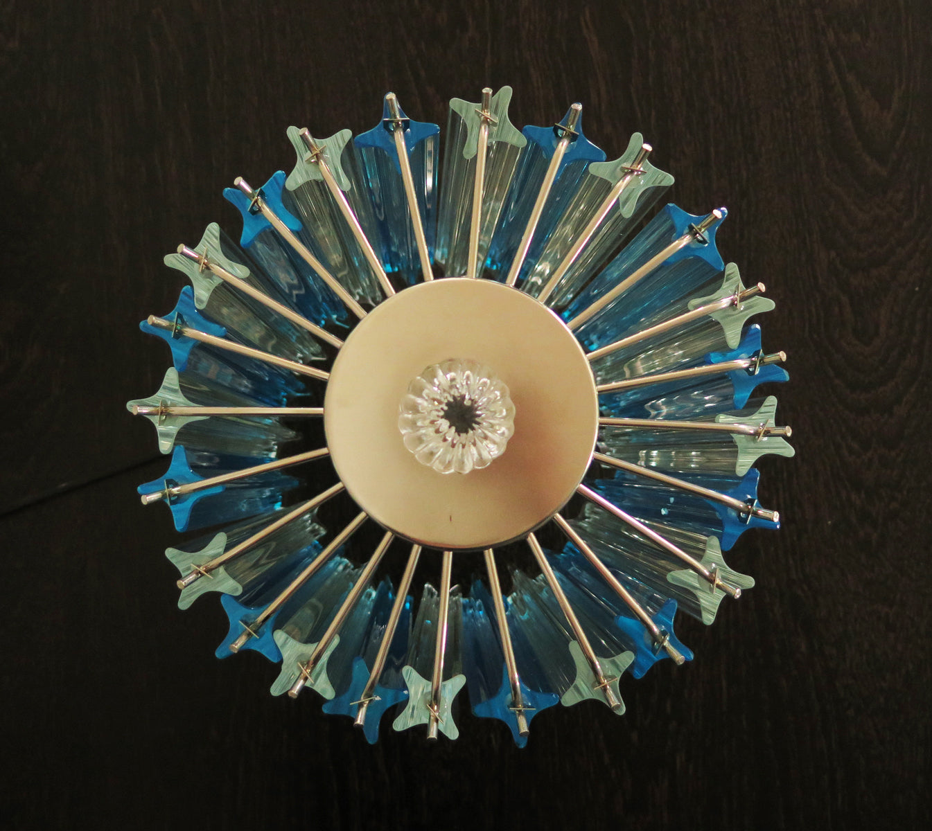 Murano Bordlampe – 24 Klare og Blå Prismeglass – 2 stk – detalj 8 – Murano Classics