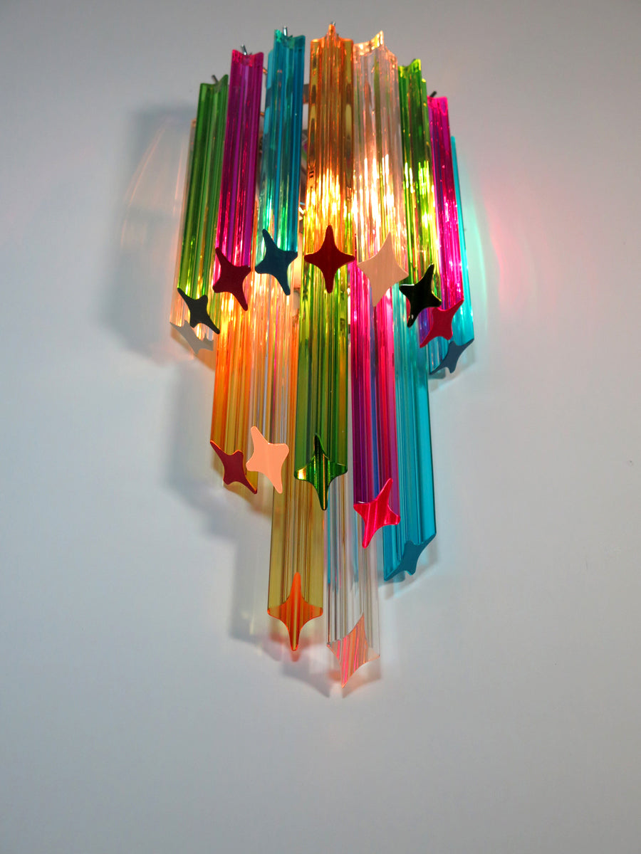 Murano Vegglampe – 32 Multifarge Prismeglass – 2 stk – detalj 6 – Murano Classics