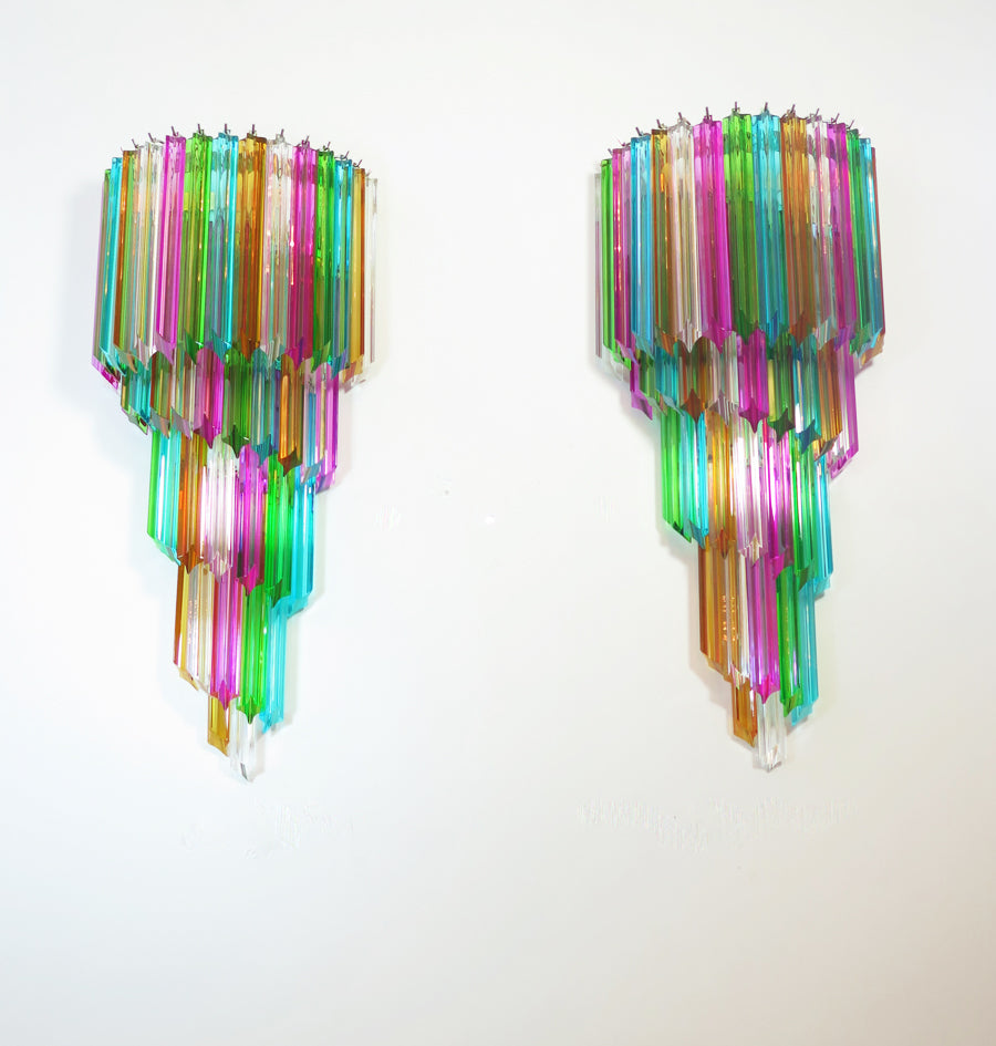 Murano Vegglampe – 41 Multifarge Prismeglass – 2 stk – detalj 3 – Murano Classics