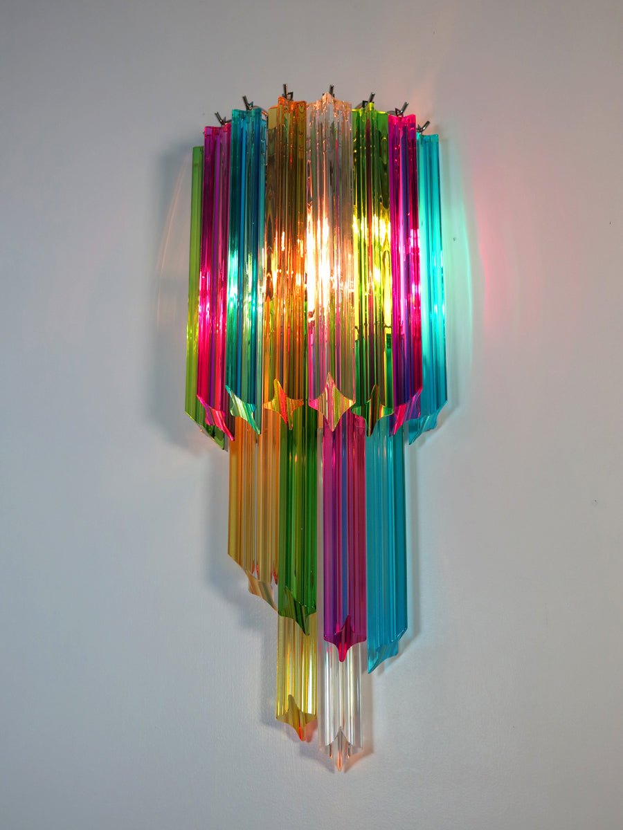 Murano Vegglampe – 32 Multifarge Prismeglass – 2 stk – detalj 8 – Murano Classics