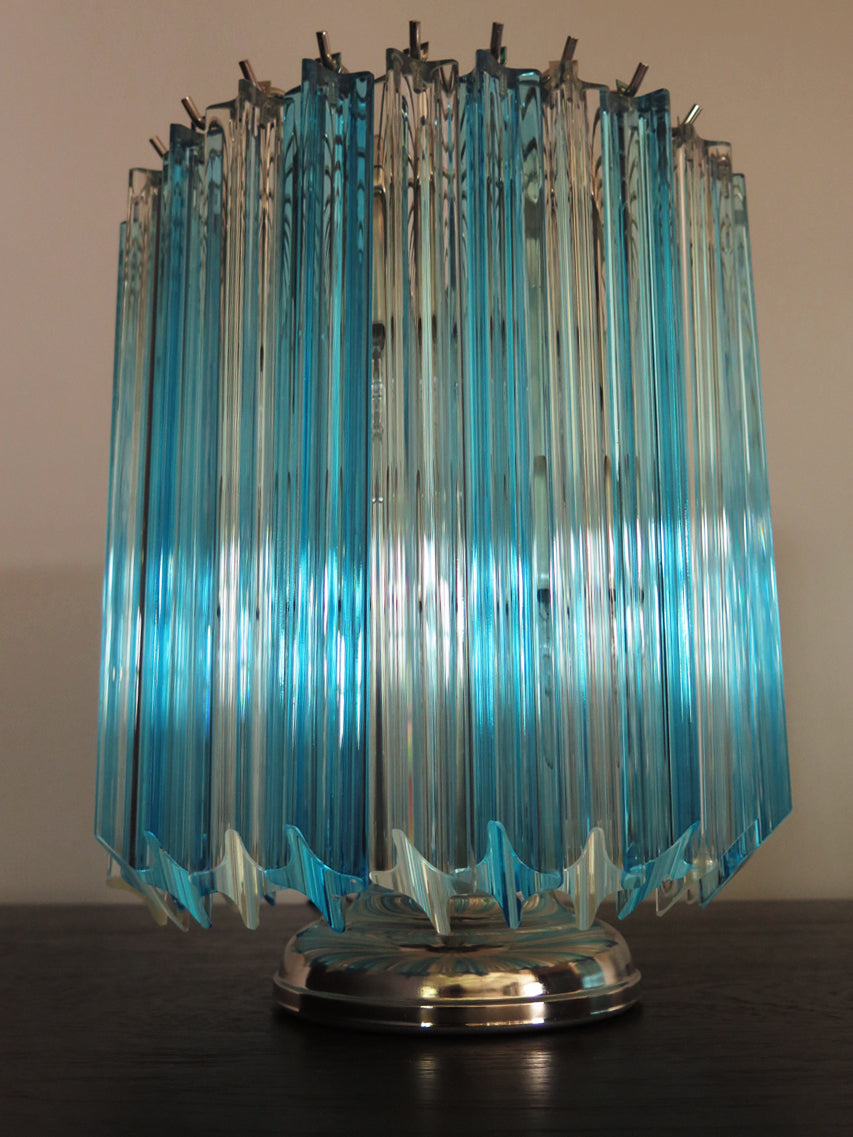 Murano Bordlampe – 24 Klare og Blå Prismeglass – 2 stk – detalj 7 – Murano Classics