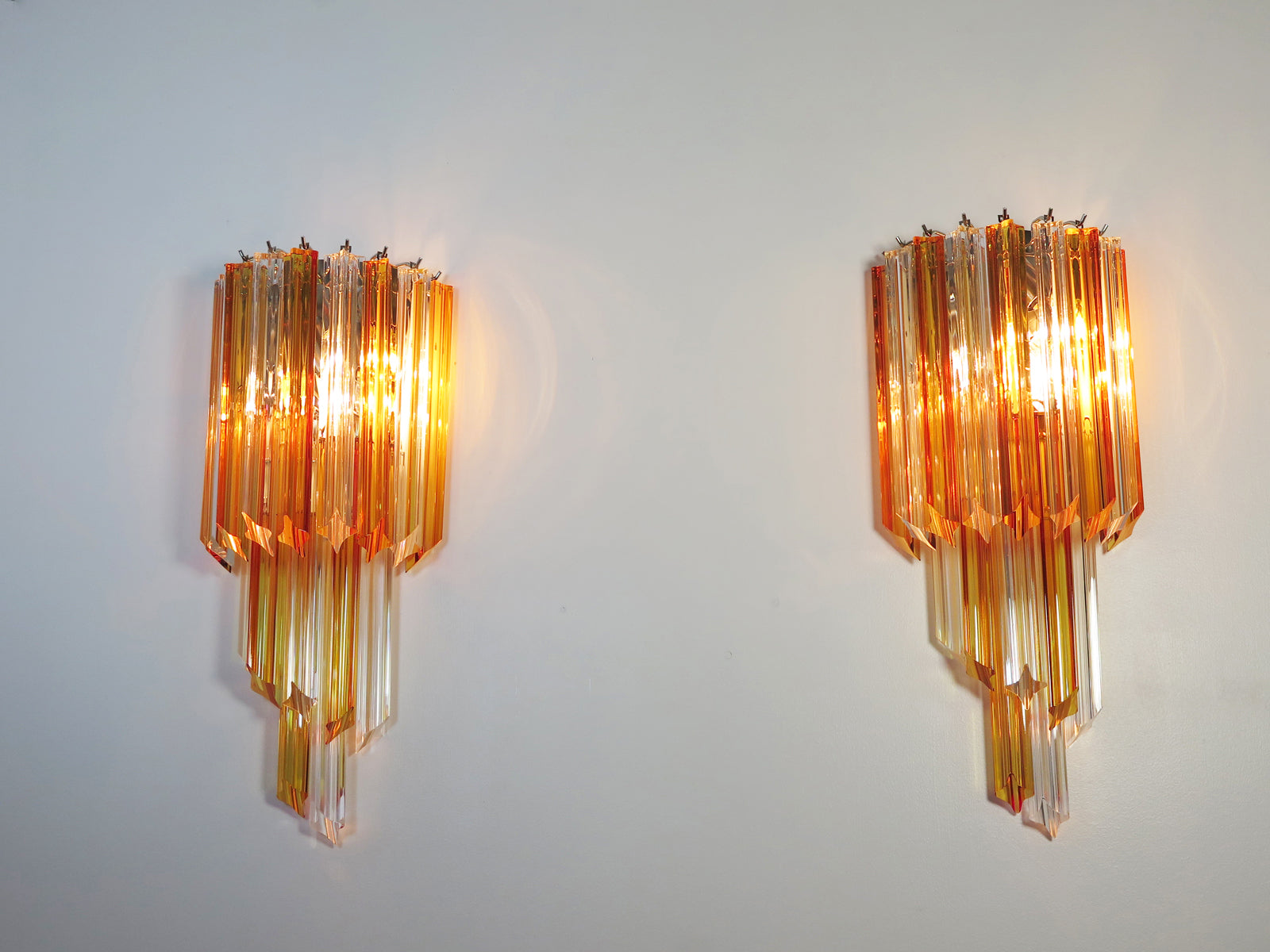 Murano Vegglampe – 32 Klare Gule Prismeglass – 2 stk – detalj 5 – Murano Classics