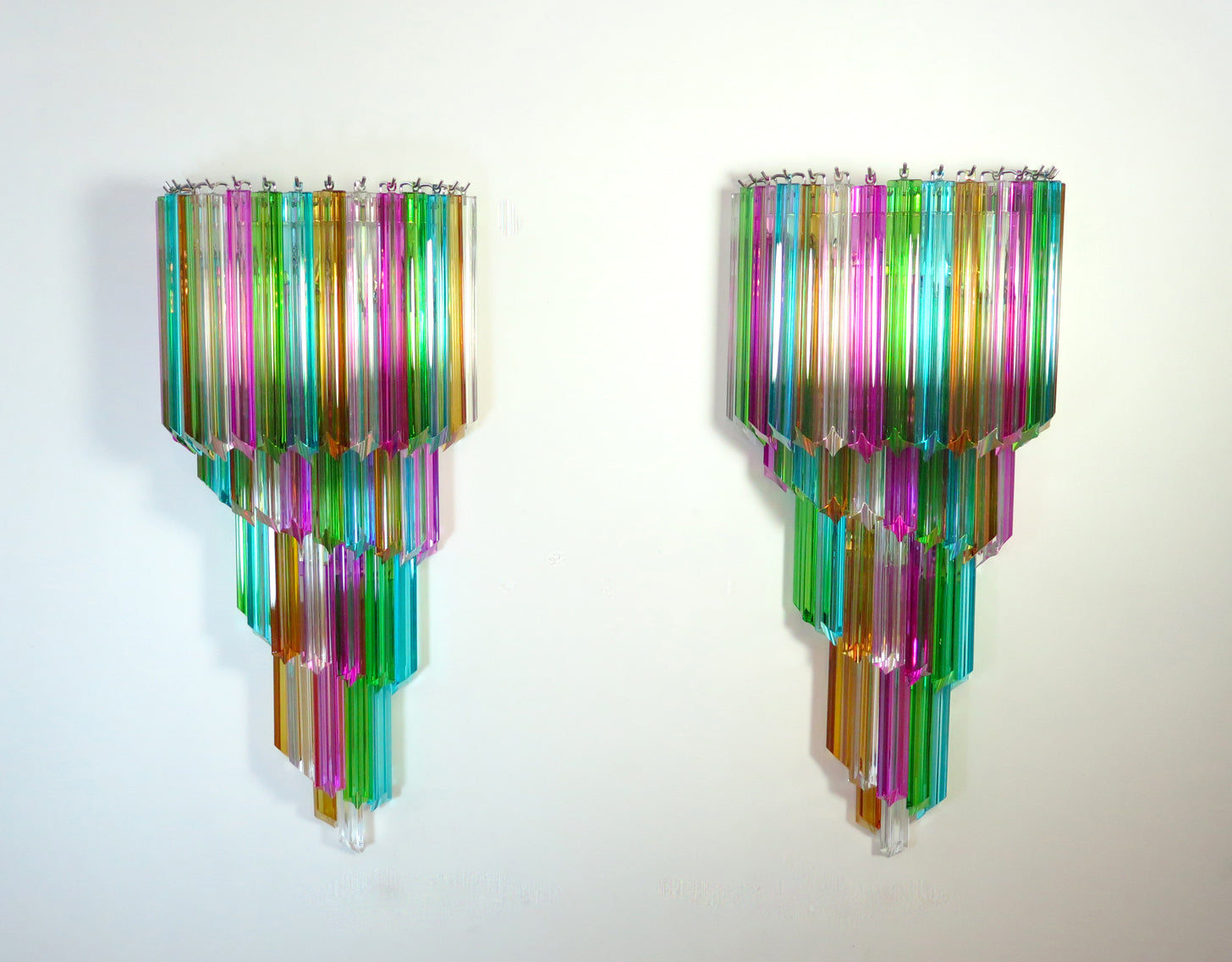 Murano Vegglampe – 41 Multifarge Prismeglass – 2 stk – detalj 5 – Murano Classics
