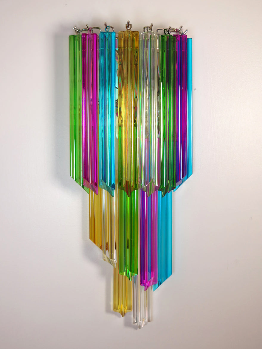 Murano Vegglampe – 32 Multifarge Prismeglass – 2 stk – detalj 3 – Murano Classics