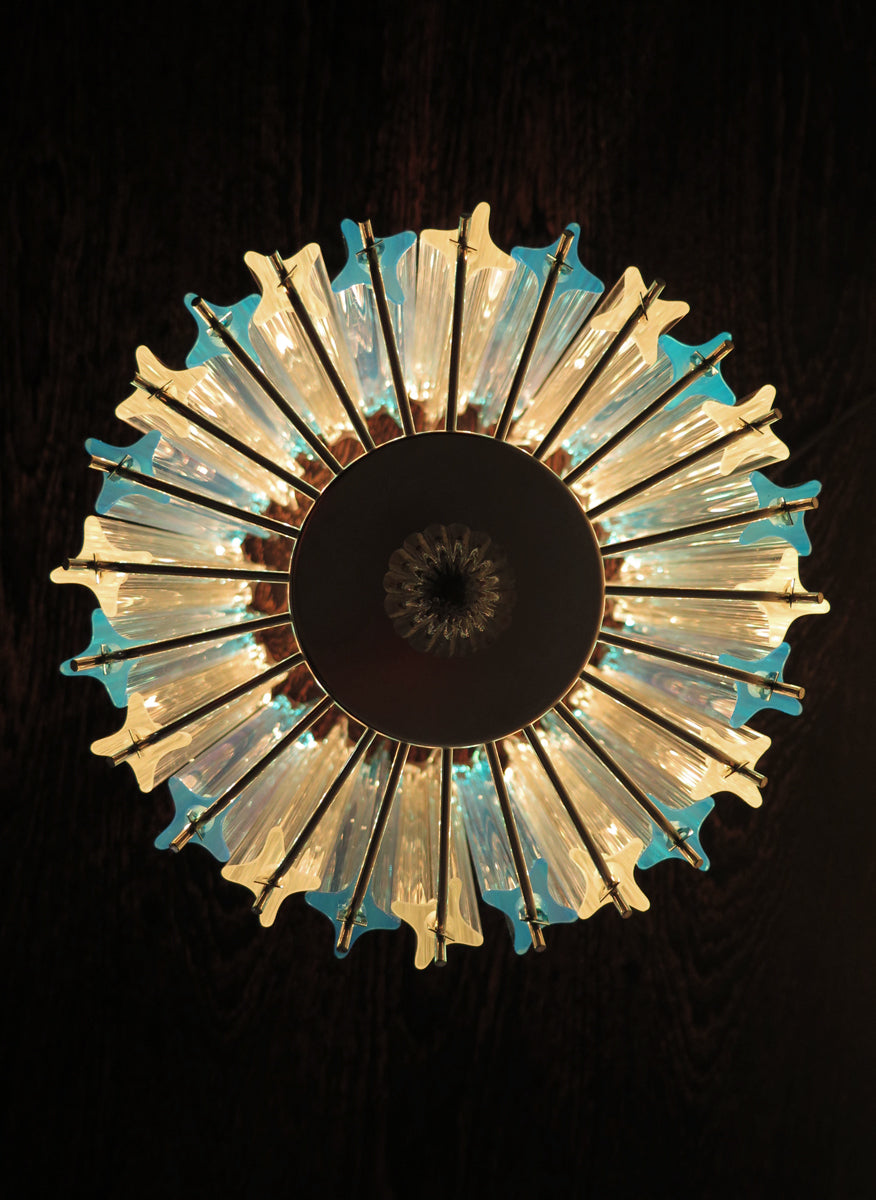 Murano Bordlampe – 24 Klare og Blå Prismeglass – 2 stk – detalj 5 – Murano Classics