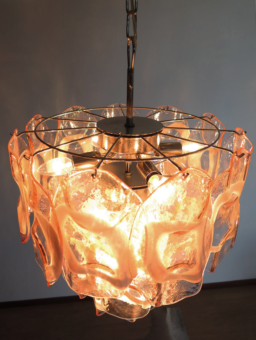 Murano Lysekrone – 23 Rosa Crostoliglass – detalj 8 – Murano Classics