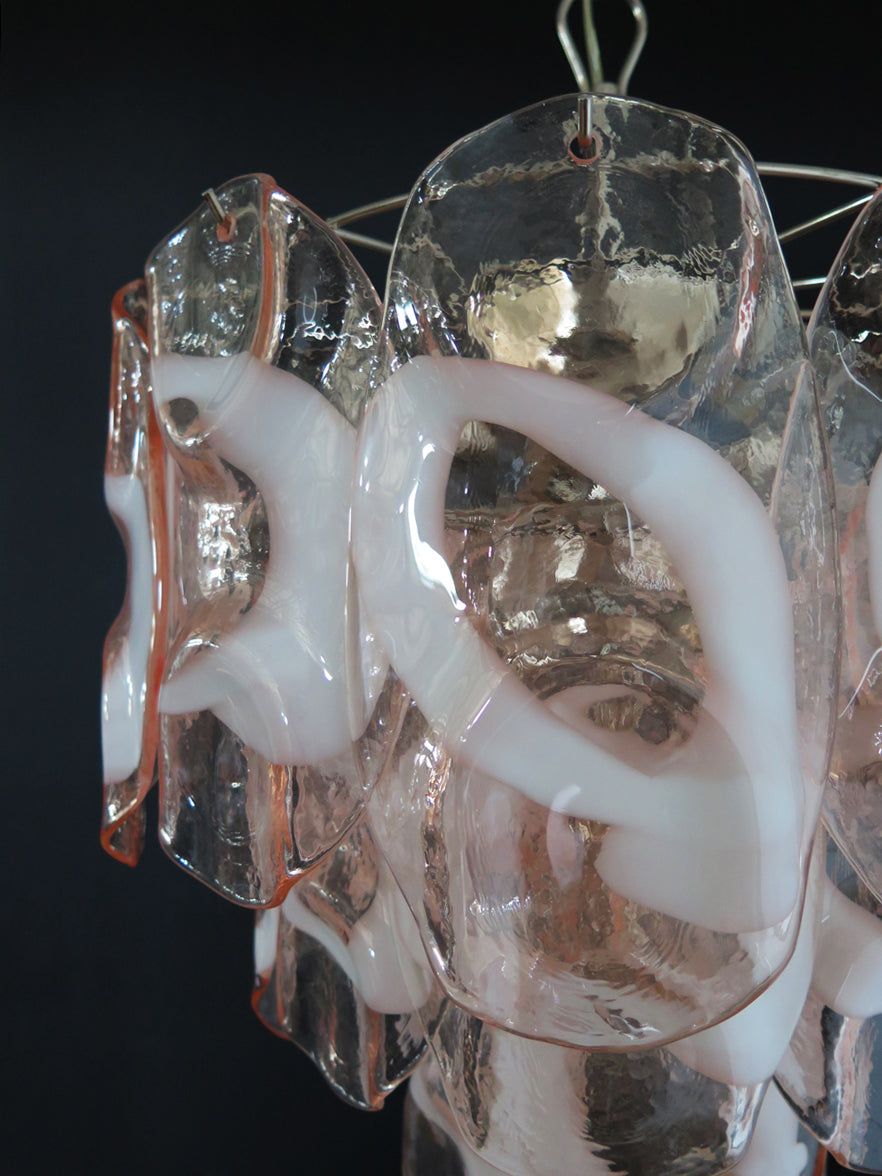 Murano Lysekrone – 23 Rosa Crostoliglass – detalj 3 – Murano Classics