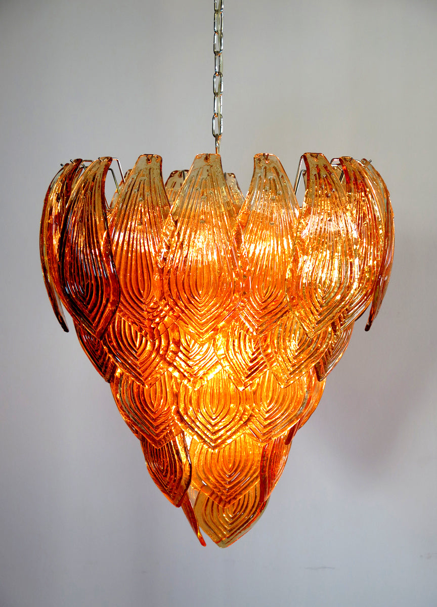 Murano Lysekrone – 52 Gule Felciglass – detalj 11 – Murano Classics