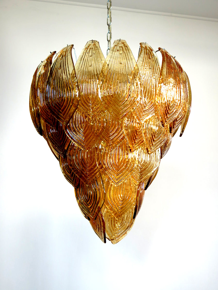 Murano Lysekrone – 52 Gule Felciglass – detalj 5 – Murano Classics