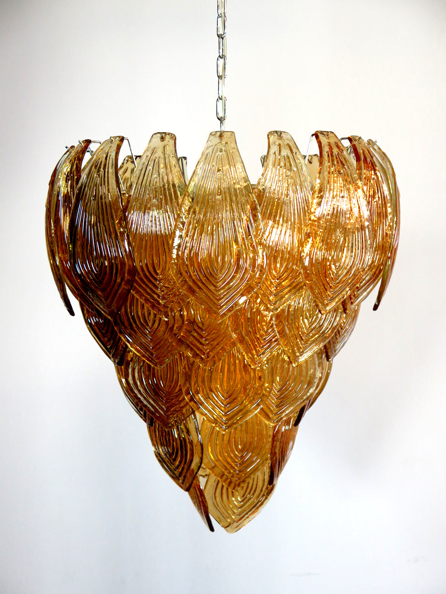 Murano Lysekrone – 52 Gule Felciglass – detalj 6 – Murano Classics
