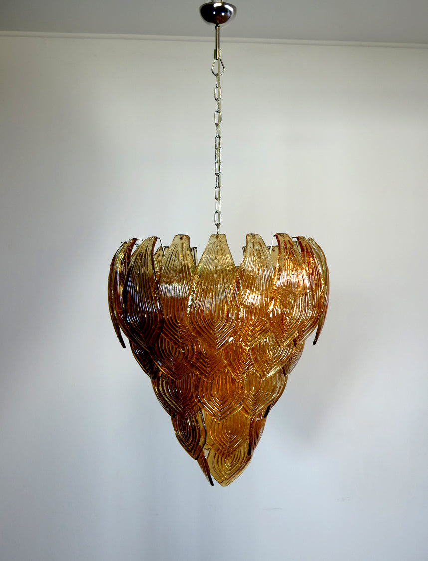 Murano Lysekrone – 52 Gule Felciglass – detalj 7 – Murano Classics