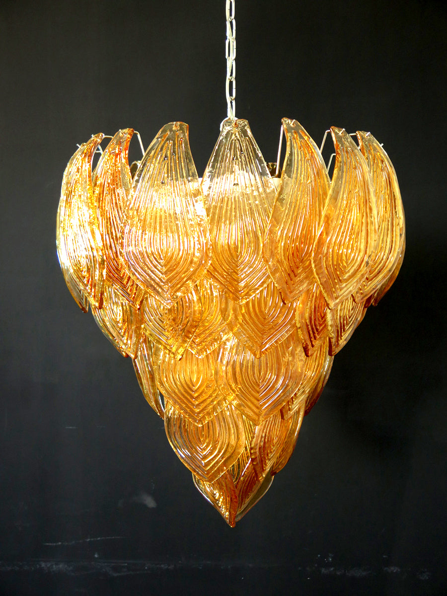 Murano Lysekrone – 52 Gule Felciglass – detalj 8 – Murano Classics