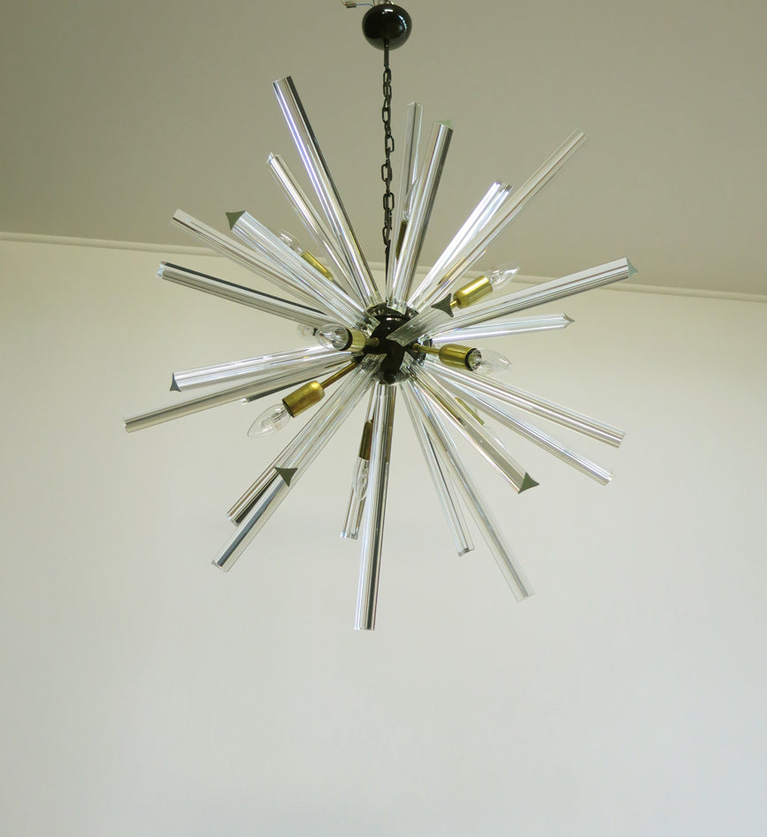Murano Lysekrone | 30 Klare Iris Sputnik