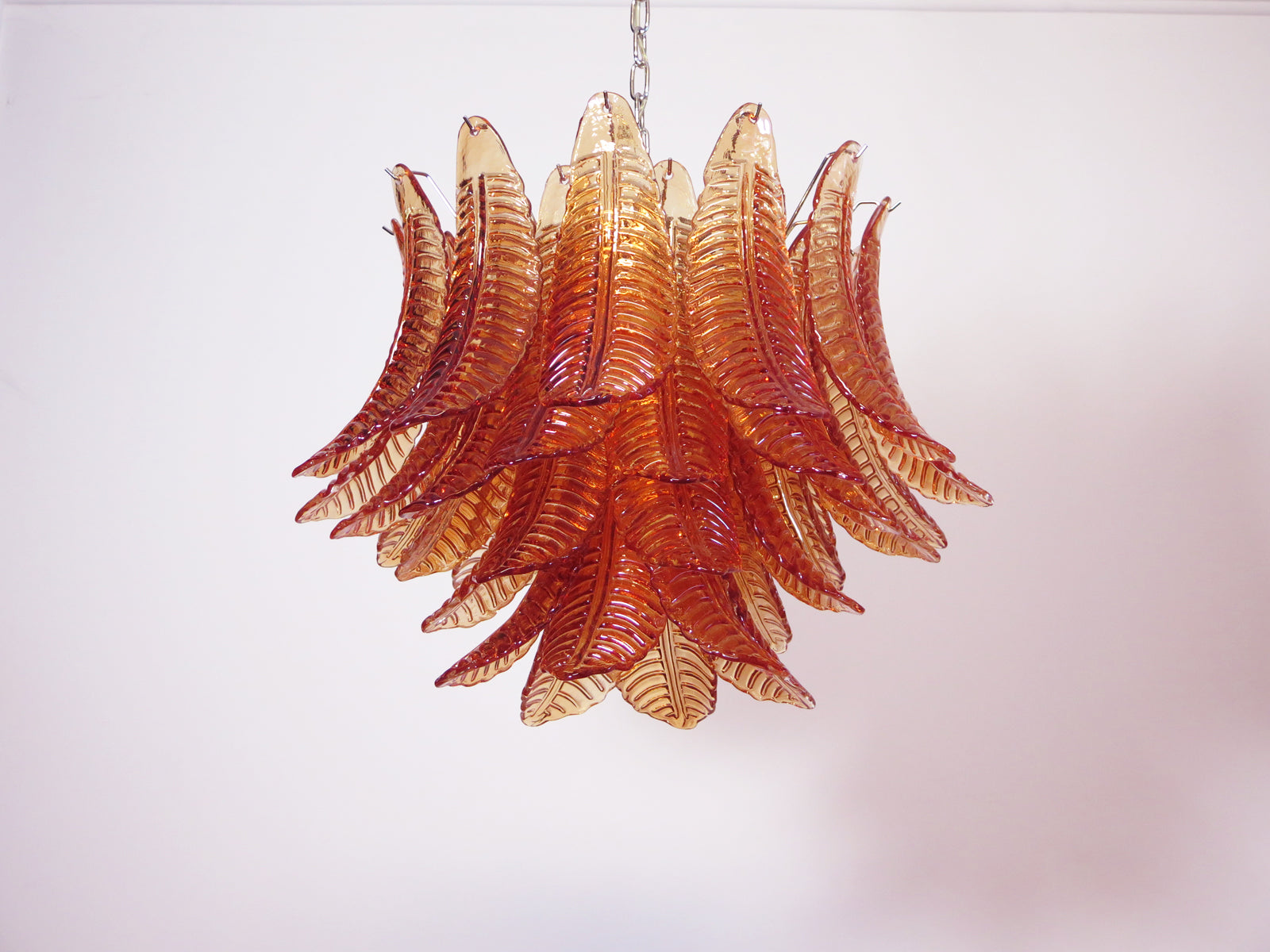 Murano Lysekrone – 36 Gule Felciglass – detalj 10 – Murano Classics