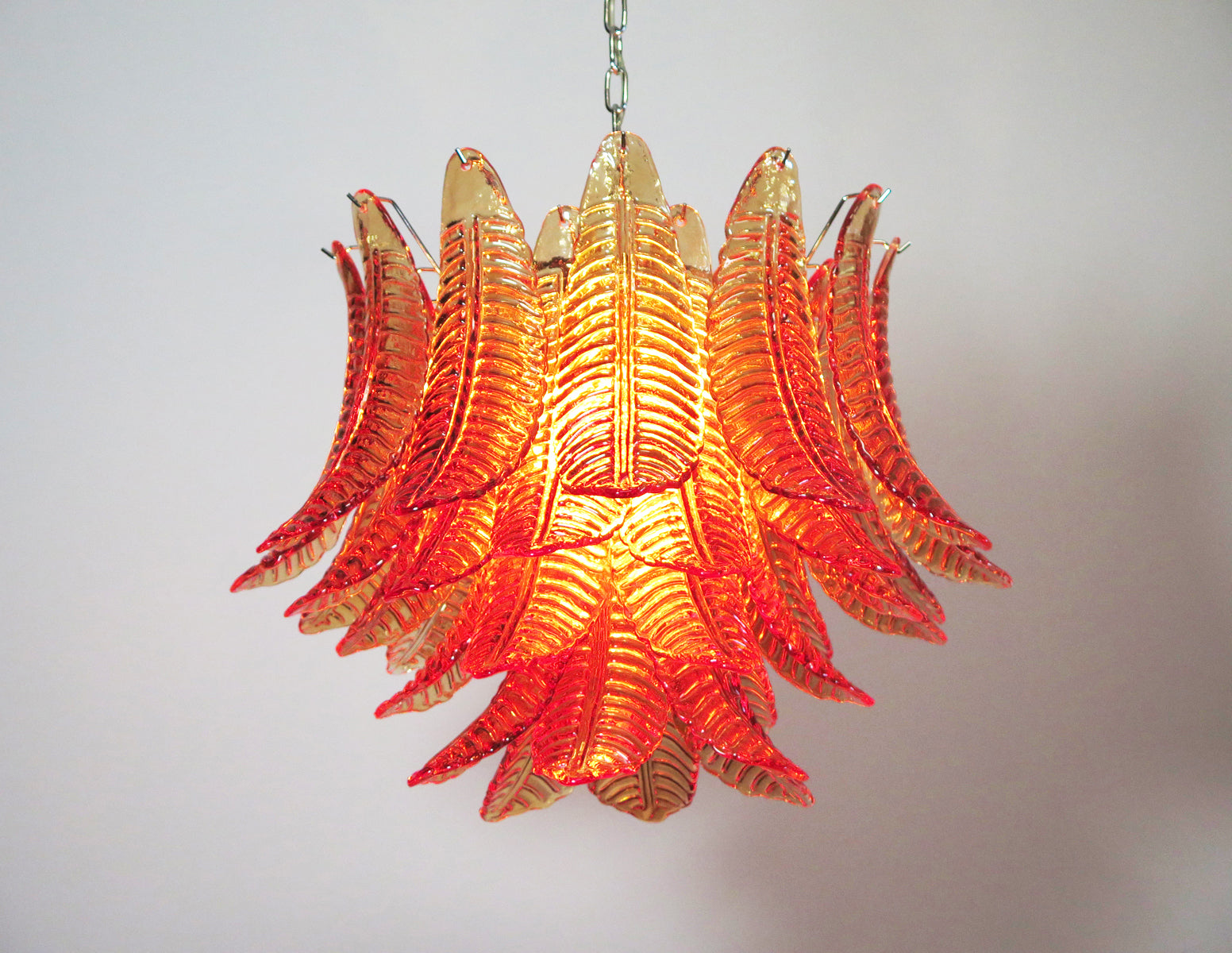 Murano Lysekrone – 36 Gule Felciglass – detalj 4 – Murano Classics