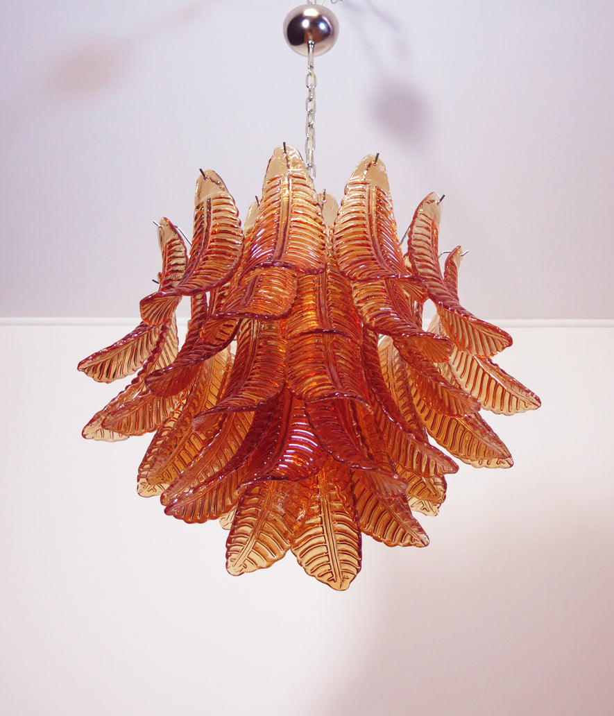 Murano Lysekrone – 36 Gule Felciglass – detalj 6 – Murano Classics