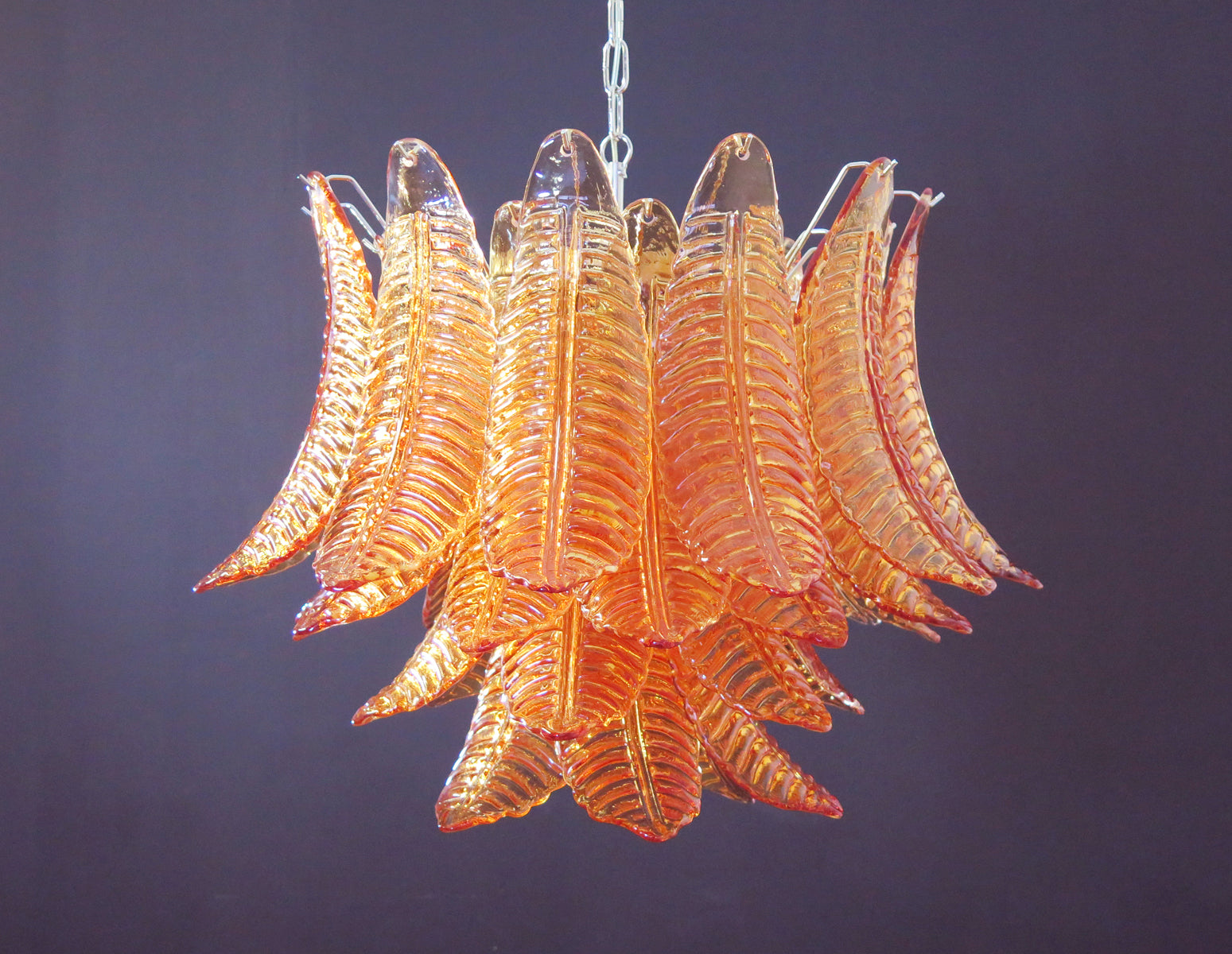Murano Lysekrone – 36 Gule Felciglass – detalj 8 – Murano Classics