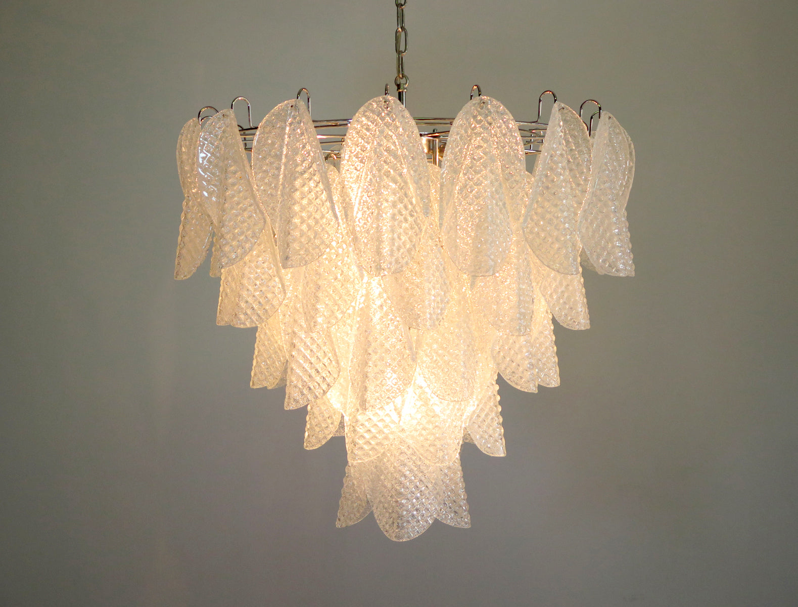 Murano Lysekrone – 50 Klare Rondiniglass – detalj 2 – Murano Classics