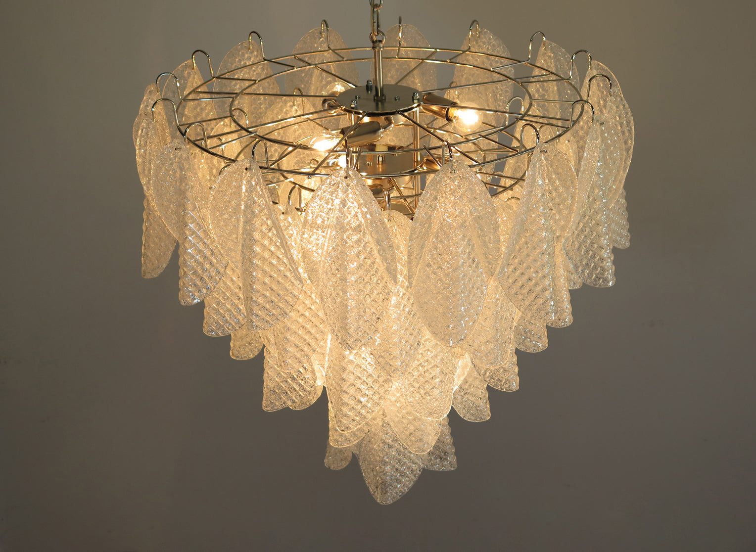 Murano Lysekrone – 50 Klare Rondiniglass – detalj 4 – Murano Classics