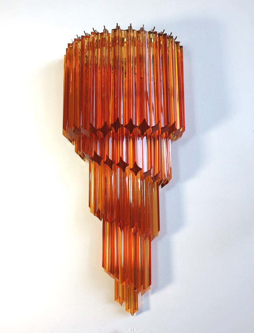 Murano Vegglampe | 41 Gule Prismeglass | 2 stk