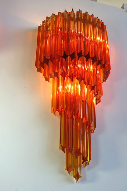 Murano Vegglampe | 41 Gule Prismeglass | 2 stk