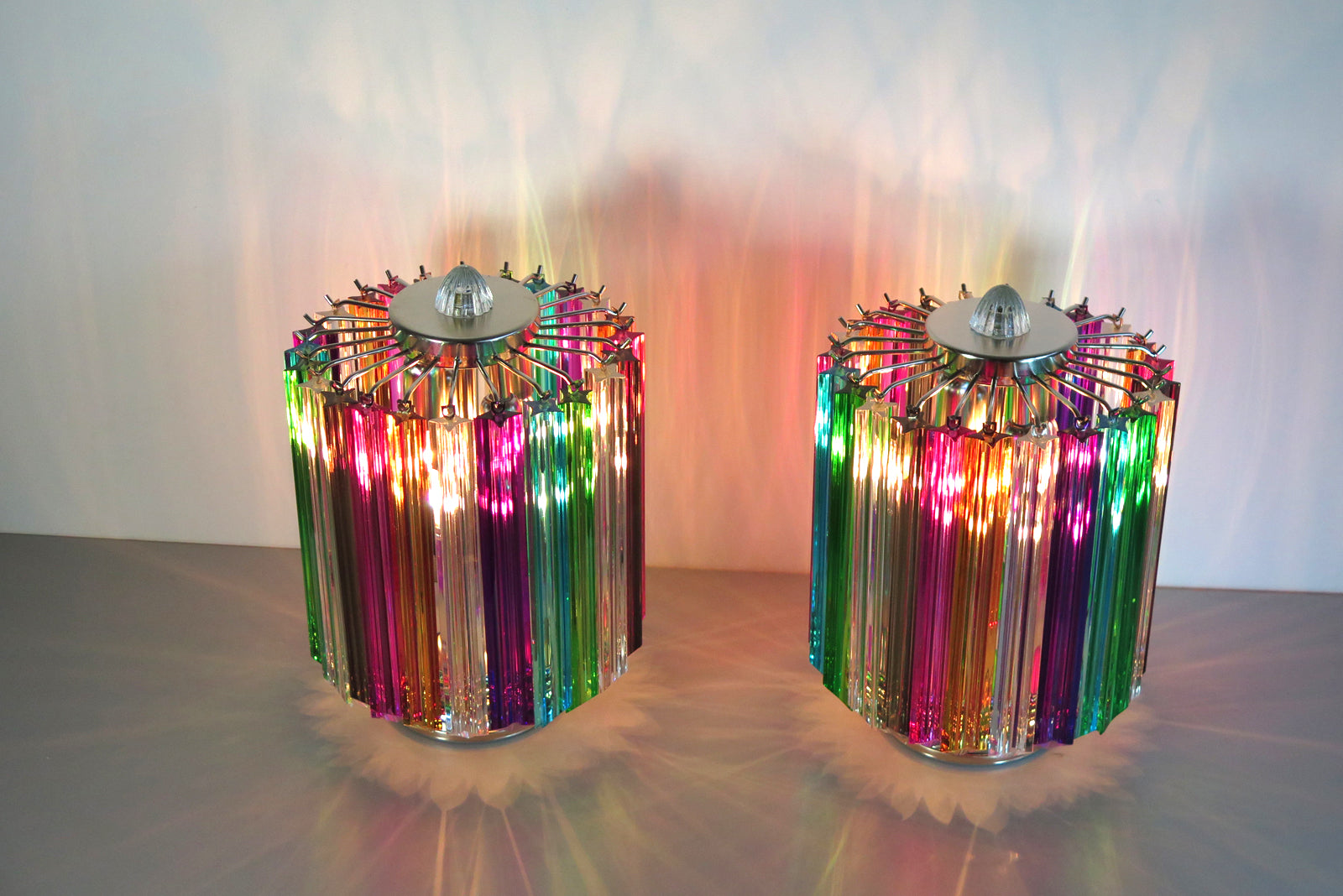 Murano Bordlampe – 24 Multifarge Prismeglass – 2 stk – detalj 6 – Murano Classics