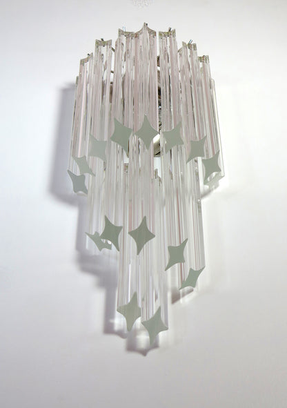 Murano Vegglampe | 32 Klare Prismeglass | 2 stk