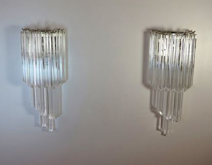 Murano Vegglampe | 32 Klare Prismeglass | 2 stk