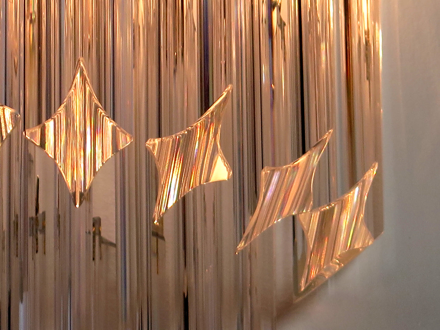 Murano Vegglampe | 32 Klare Prismeglass | 2 stk