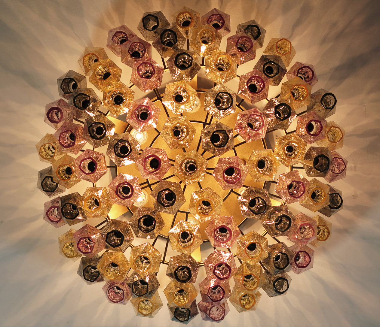 Murano Taklampe – 84 Multifarge Poliedriglass – detalj 11 – Murano Classics