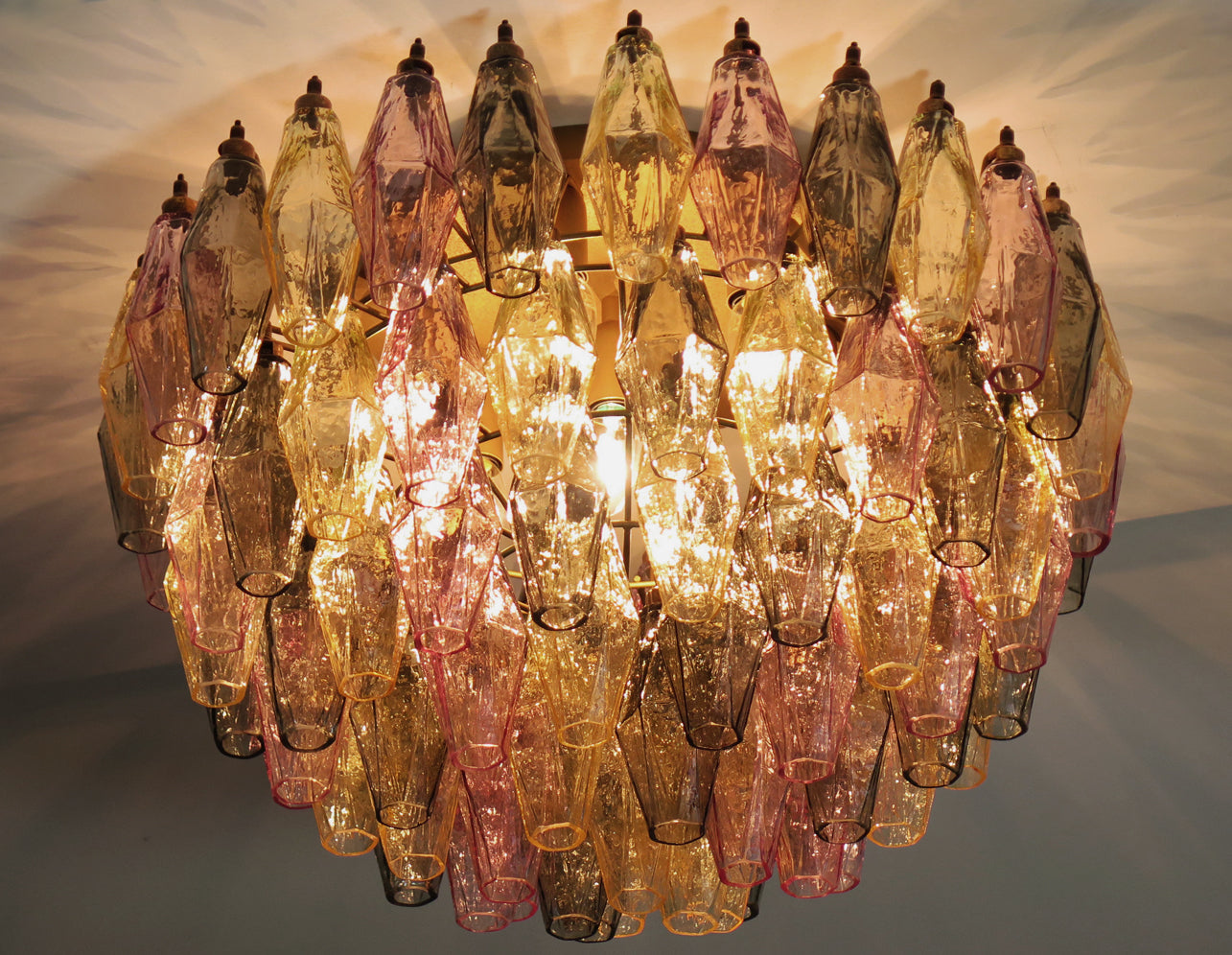 Murano Taklampe – 84 Multifarge Poliedriglass – detalj 5 – Murano Classics