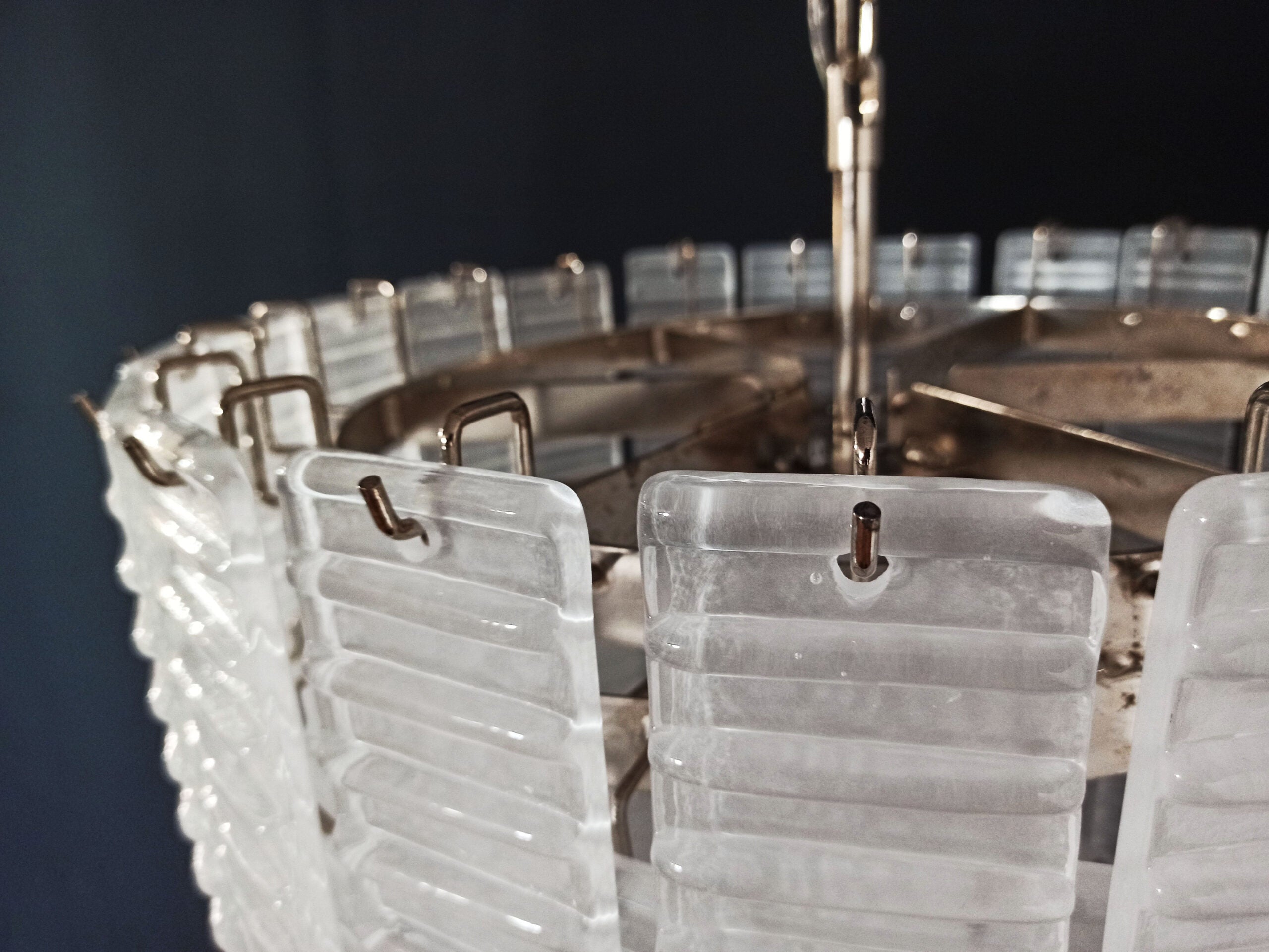 Murano Lysekrone – 83 Hvite Spiralglass – detalj 2 – Murano Classics