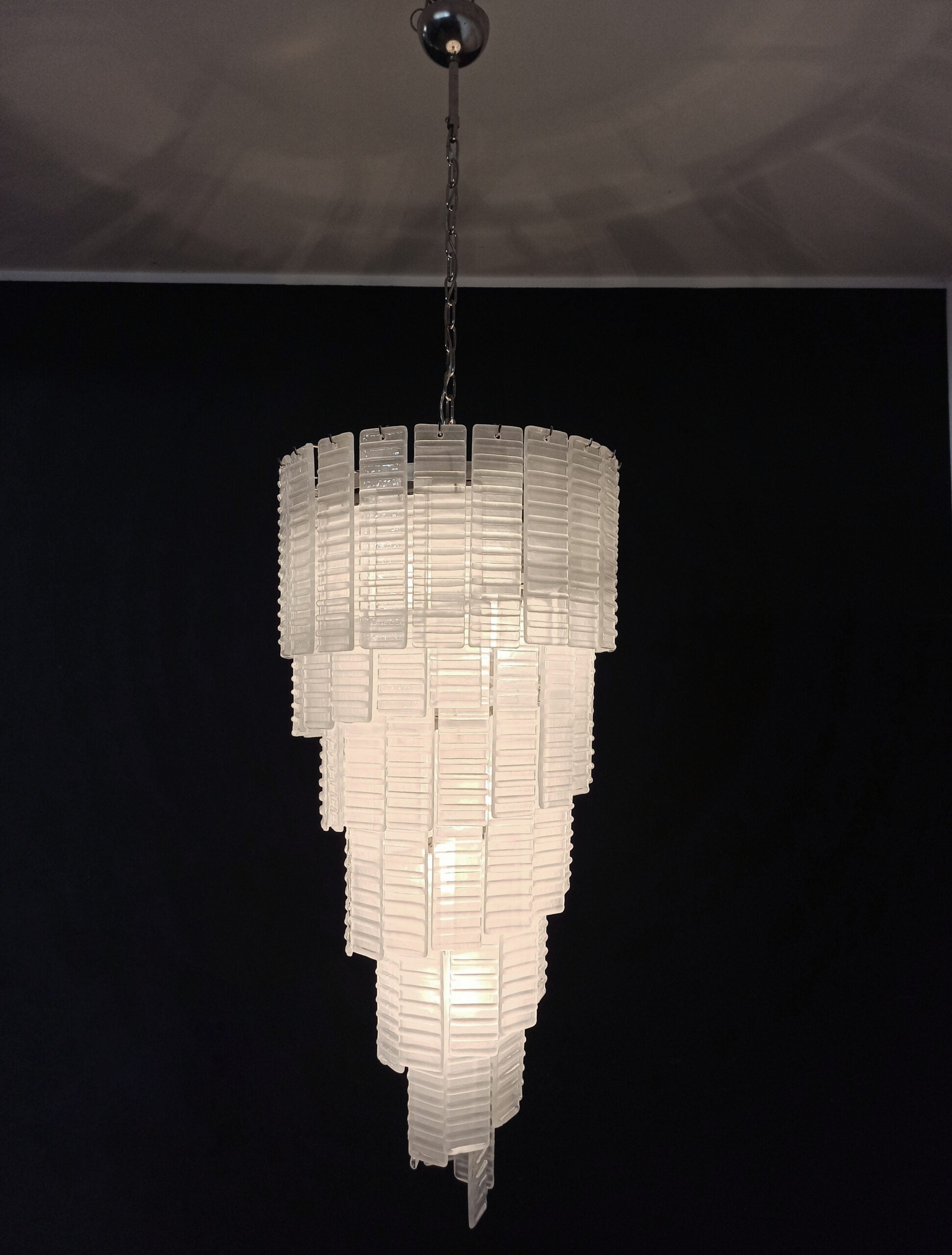 Murano Lysekrone – 83 Hvite Spiralglass – detalj 11 – Murano Classics