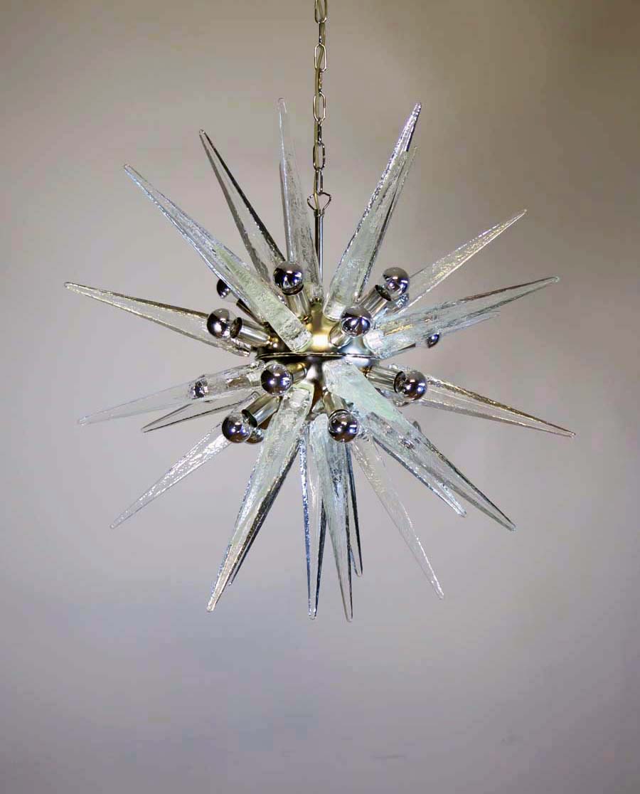 Murano Lysekrone | 31 Klare Sputnik