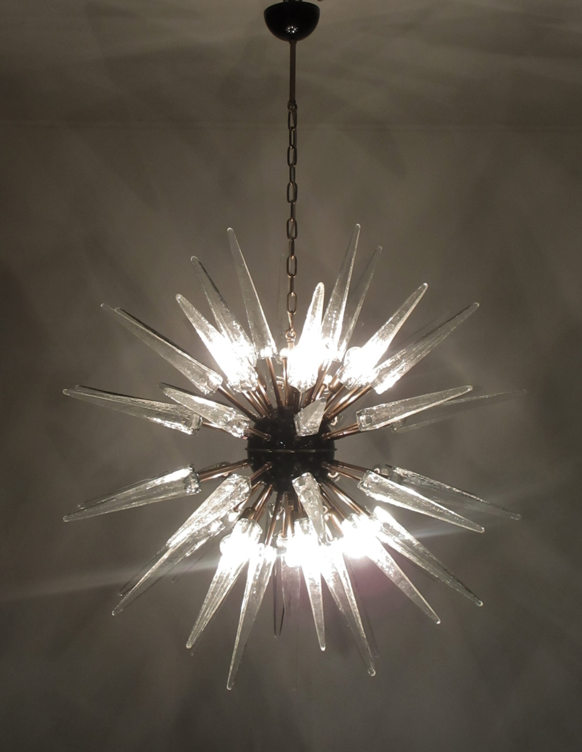 Murano Lysekrone – 51 Klare Sputnik – detalj 3 – Murano Classics
