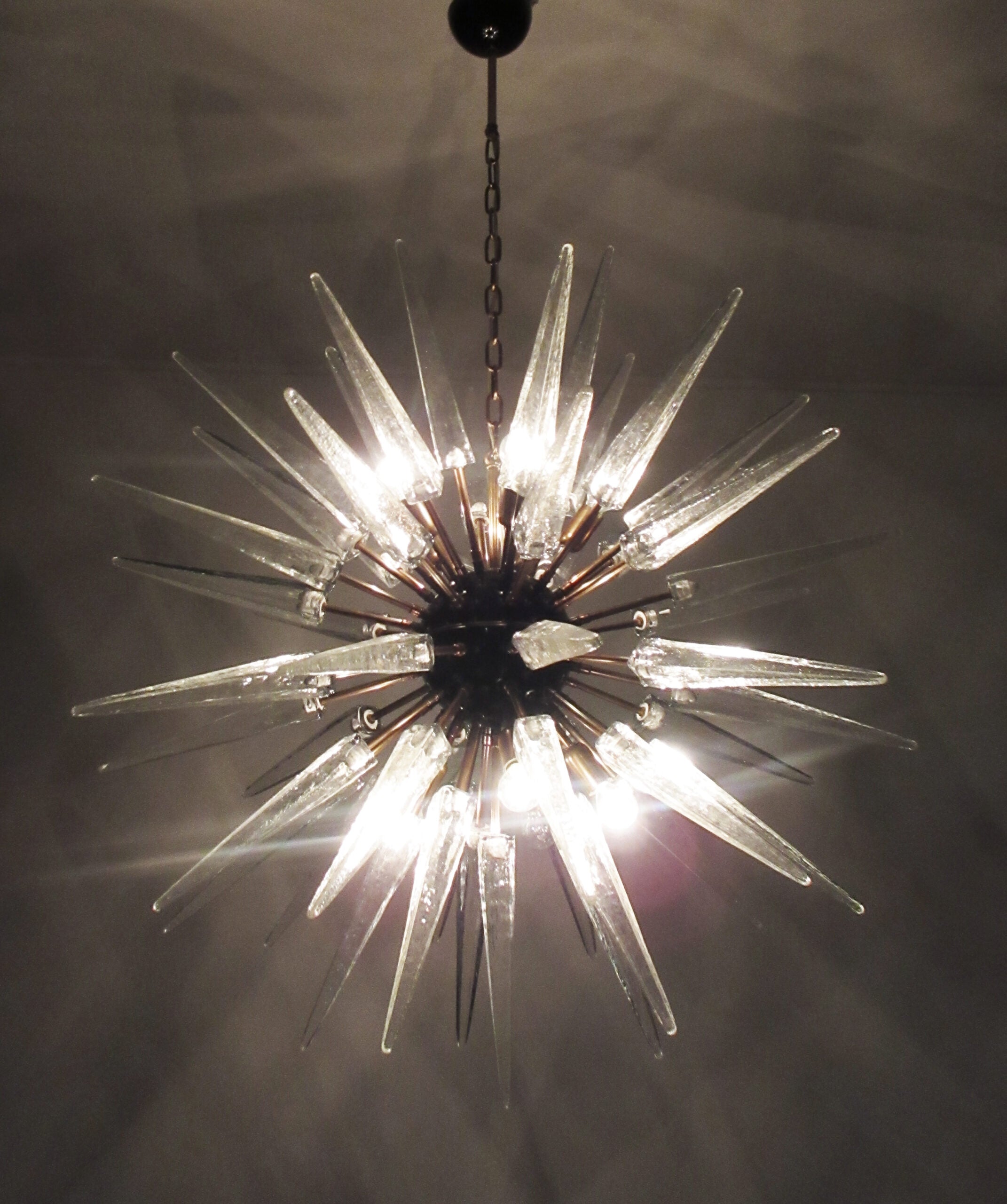 Murano Lysekrone – 51 Klare Sputnik – detalj 8 – Murano Classics