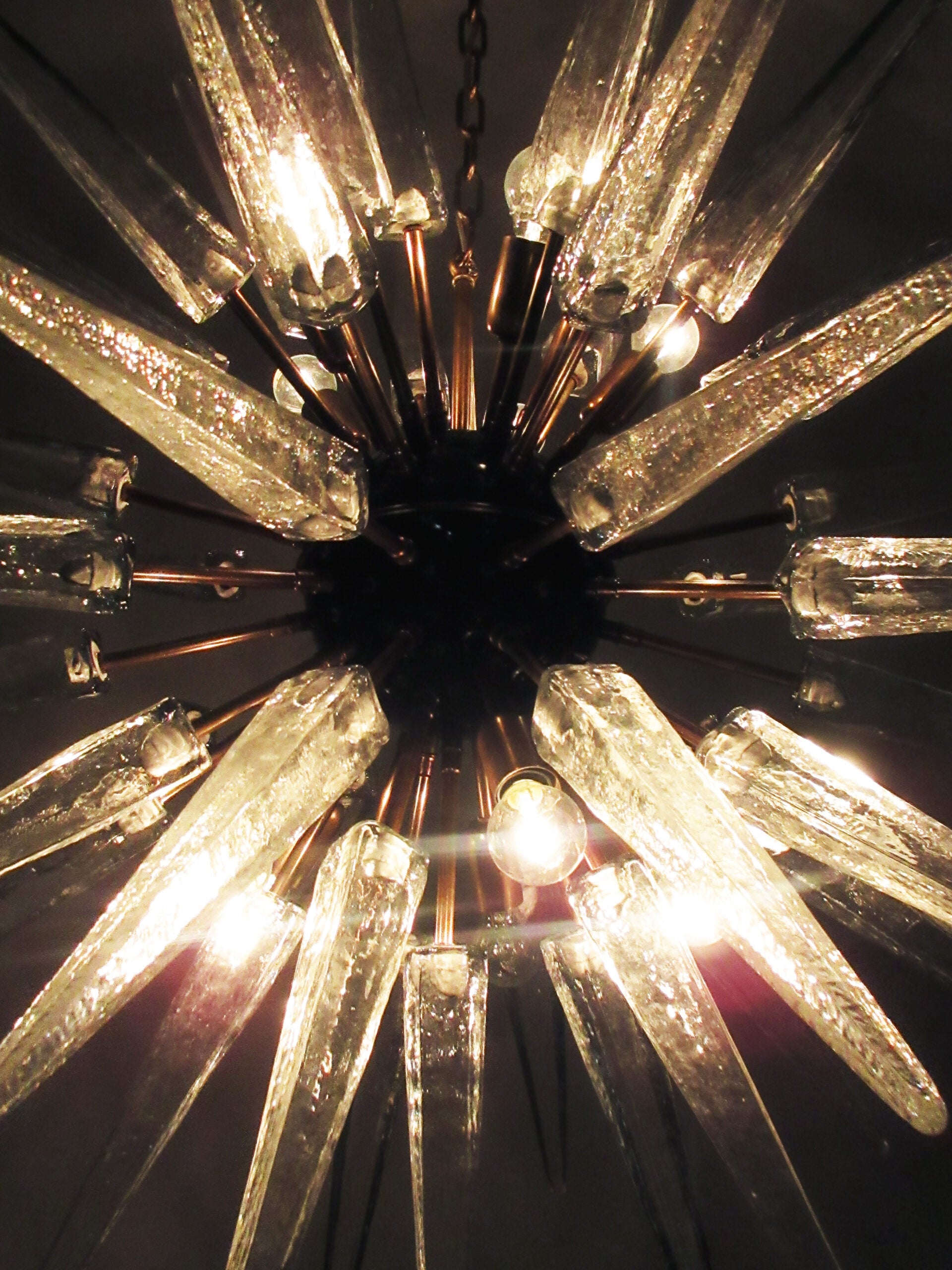 Murano Lysekrone – 51 Klare Sputnik – detalj 9 – Murano Classics