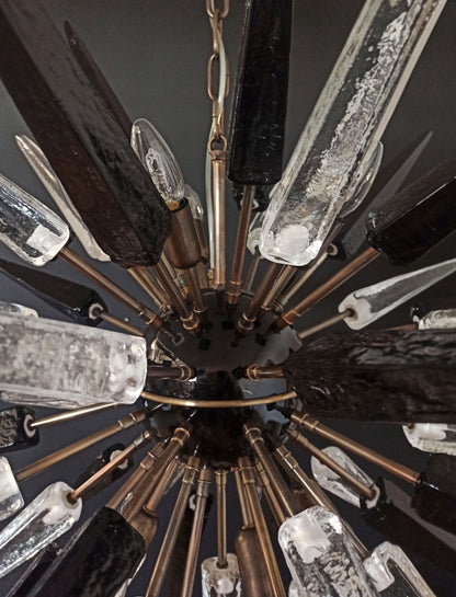 Murano Lysekrone | 51 Klare Sorte Sputnik