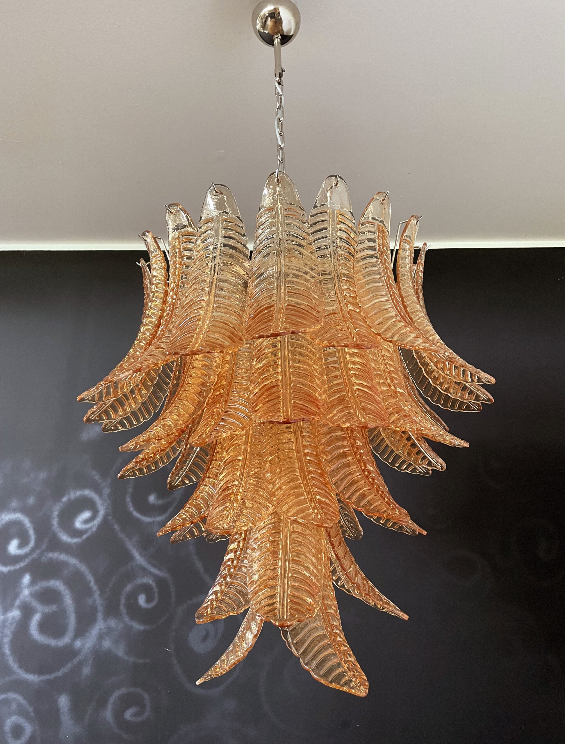 Murano Lysekrone – 52 Gule Felciglass – detalj 2 – Murano Classics