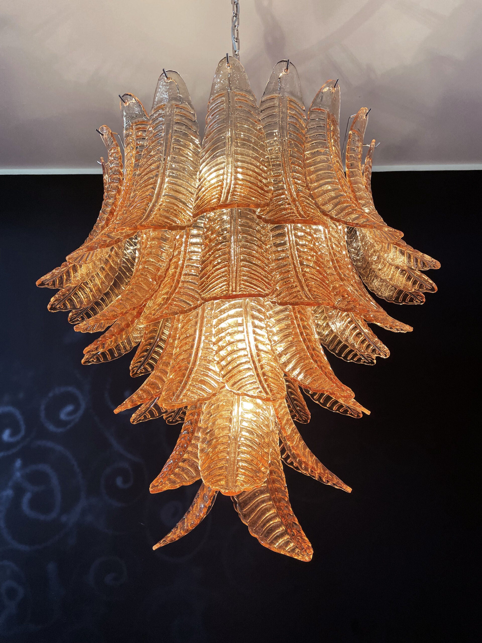 Murano Lysekrone – 52 Gule Felciglass – detalj 6 – Murano Classics