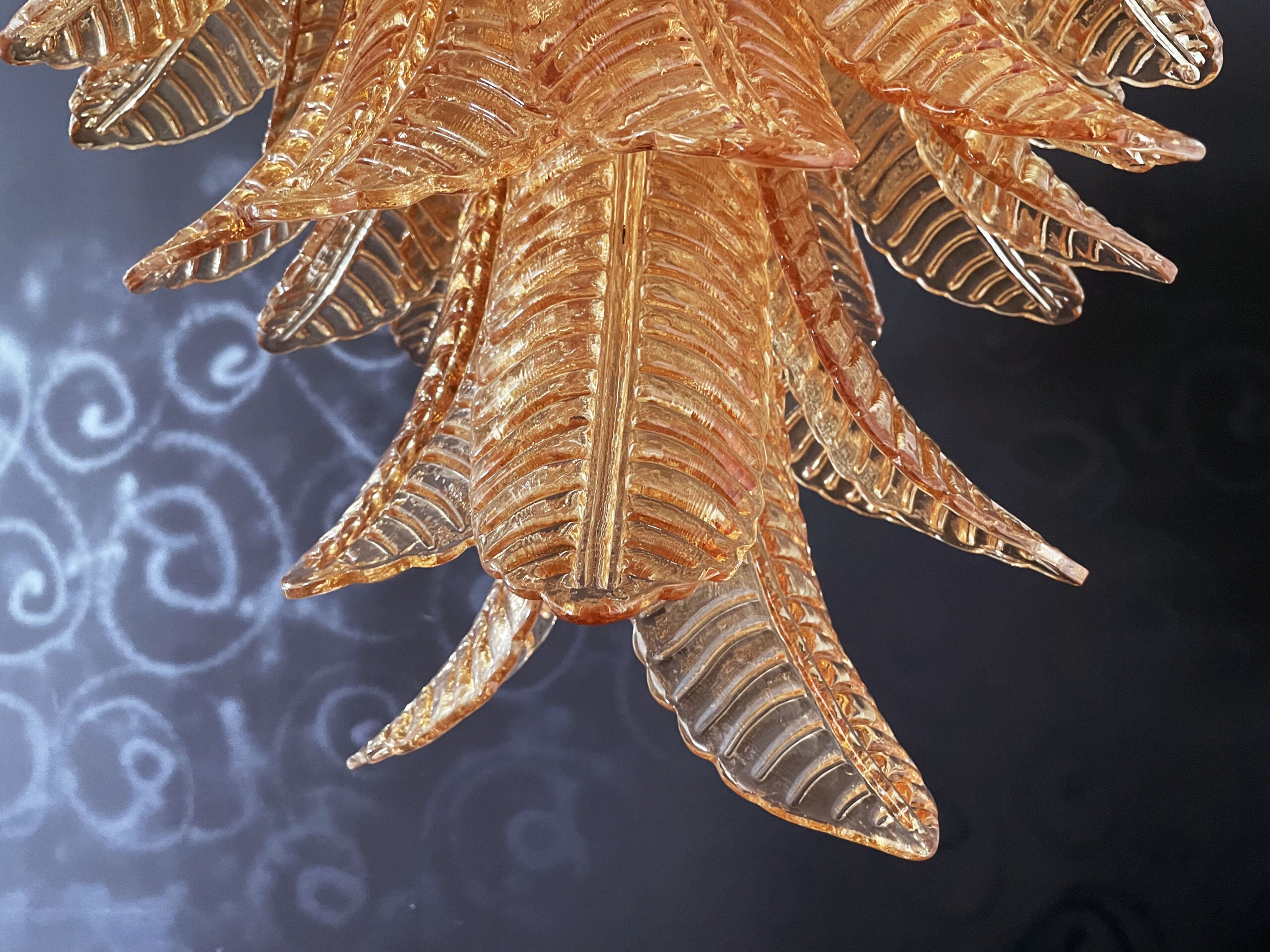 Murano Lysekrone – 52 Gule Felciglass – detalj 10 – Murano Classics